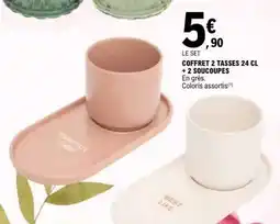 E.Leclerc COFFRET 2 TASSES 24 CL + 2 SOUCOUPES offre
