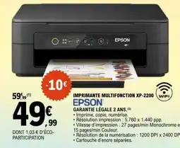 E.Leclerc IMPRIMANTE MULTIFONCTION XP-2200 EPSON offre