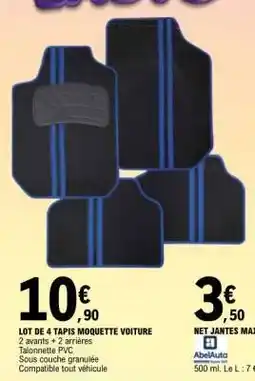 E.Leclerc LOT DE 4 TAPIS MOQUETTE VOITURE offre