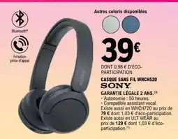 E.Leclerc CASQUE SANS FIL WHCH520 offre
