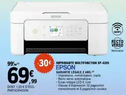 E.Leclerc IMPRIMANTE MULTIFONCTION XP-4205 EPSON offre