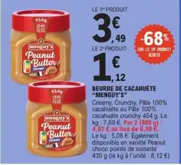 E.Leclerc Beurre de Cacahuète 'Menguy's' offre