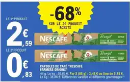 E.Leclerc Capsules de café Nescafé Farmers Origins offre