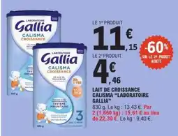 E.Leclerc Lait de Croissance Calisma 'Laboratoire Gallia' offre