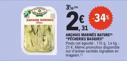 E.Leclerc ANCHOIS MARINÉS NATURE PÊCHERIES BASQUES offre