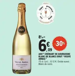 E.Leclerc AOC Crémant de Bourgogne Blanc de Blancs Brut 'Veuve Ambal' offre