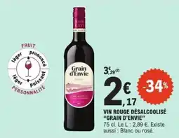E.Leclerc VIN ROUGE DÉSALCOOLISÉ 'GRAIN D'ENVIE' offre
