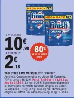 E.Leclerc Tablettes Lave Vaisselle Finish offre