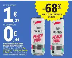 E.Leclerc Boisson Énergisante Peach Vibe “Celsius” offre