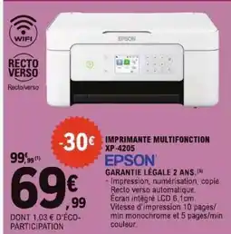 E.Leclerc IMPRIMANTE MULTIFONCTION XP-4205 offre