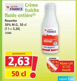 Norma Petite france crème fraîche fluide entière offre