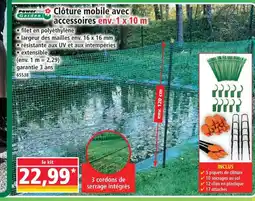 Norma Power garden clôture mobile avec accessoires env. 1 x 10 m offre