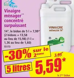 Norma Eco libre vinaigre ménager concentré surpuissant offre