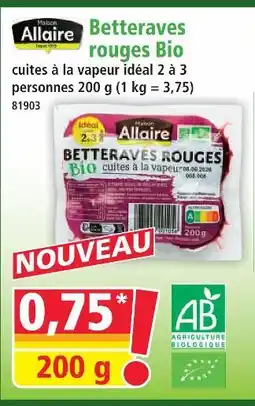 Norma Maison allaire betteraves rouges bio offre