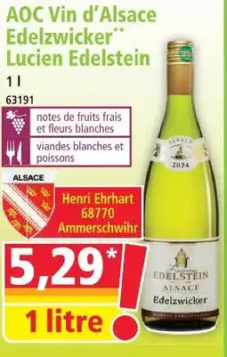 Norma Lucien edelstein aoc vin d'alsace edelzwicker offre