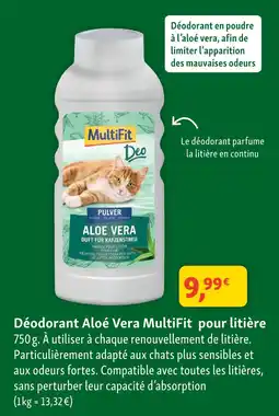 Maxi Zoo Multifit déodorant aloé vera pour litière offre