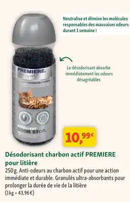 Maxi Zoo Premiere désodorisant charbon actif pour litière offre