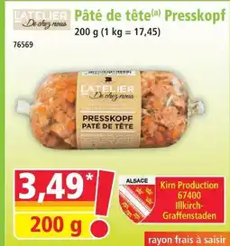 Norma L'atelier de chez nous pâté de tête presskopf offre