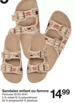 Zeeman Sandales enfant ou femme offre