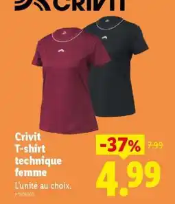 Lidl CRIVIT T-shirt technique femme offre
