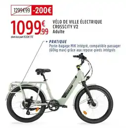 Intersport Vélo de ville électrique crosscity v2 offre