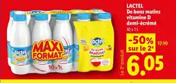 Lidl Lactel de bons matins vitamine d demi-écrémé offre