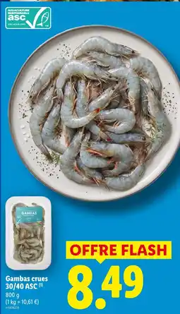 Lidl Gambas crues 30/40 offre