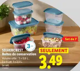 Lidl Silvercrest boîtes de conservation offre