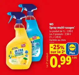 Lidl W5 spray multi-usages offre