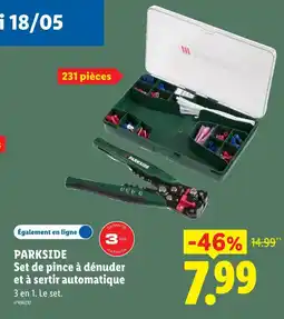 Lidl Parkside set de pince à dénuder et à sertir automatique offre