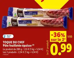 Lidl Toque du chef pâte feuilletée épaisse offre