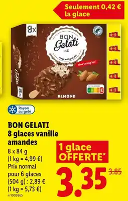 Lidl Bon gelati 8 glaces vanille amandes offre