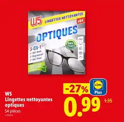 Lidl W5 lingettes nettoyantes optiques offre