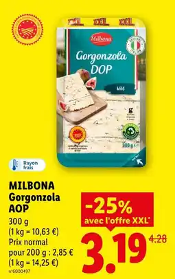 Lidl Milbona gorgonzola aop mild offre