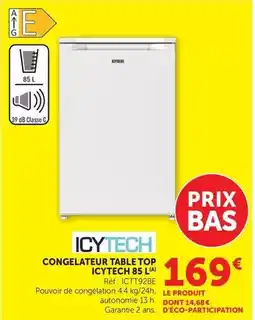 Hyper U Icytech - congelateur table top offre