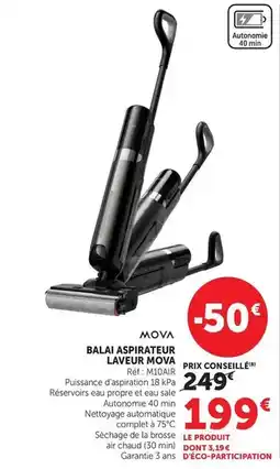 Hyper U Mova - balai aspirateur laveur offre