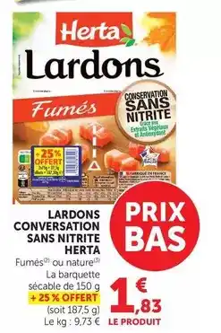 Hyper U Herta - lardons conversation sans nitrite offre