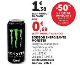 Hyper U Monster - boisson energisante offre