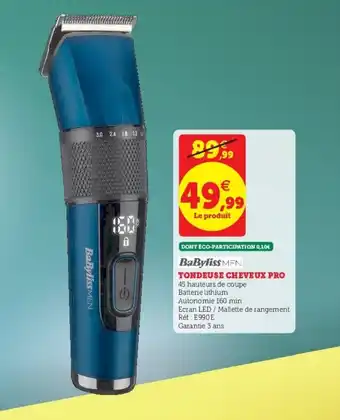 Super U Tondeuse Cheveux Pro offre