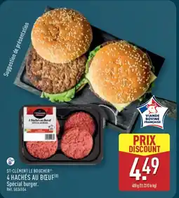 ALDI ST-CLÉMENT LE BOUCHER 4 hachés au bœuf offre