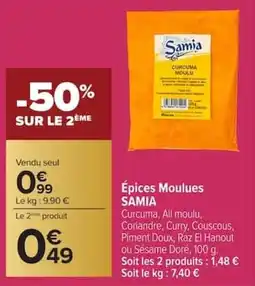 Carrefour Épices moulues samia offre