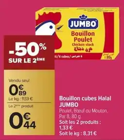 Carrefour Bouillon cubes halal jumbo offre
