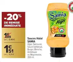 Carrefour Sauces halal samia offre