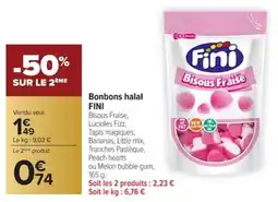 Carrefour Bonbons halal fini offre