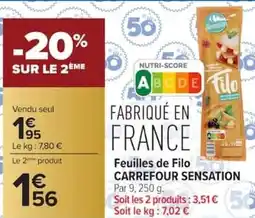 Carrefour Feuilles de filo carrefour sensation offre