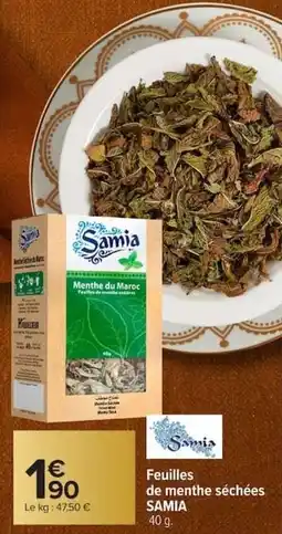 Carrefour Feuilles de menthe séchées samia offre