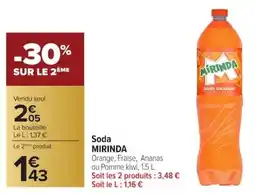 Carrefour Soda mirinda offre