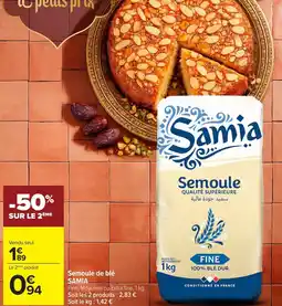 Carrefour Semoule de blé samia offre