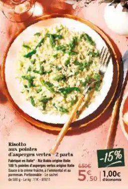 Thiriet Risotto aux pointes d'asperges vertes 2 parts offre