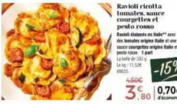 Thiriet Ravioli ricotta tomates, sauce courgettes et pesto rosso offre